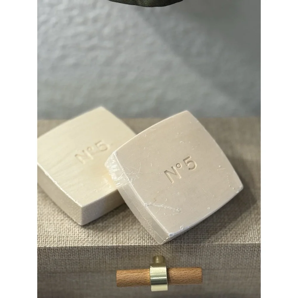 Set Of 2 Chanel No.5 Savon Bath Body Soap 150g Sealed Square Cream Color